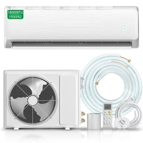 18000BTU Mini Split Air Conditioner Heat Pump,19 SEER2 230V Split ac unit with Remote, Cool Up to 1000 Sq. Ft,Variable Frequency Cooling and Heatingļ¼R32 Refrigerant & Installation Kit, White
