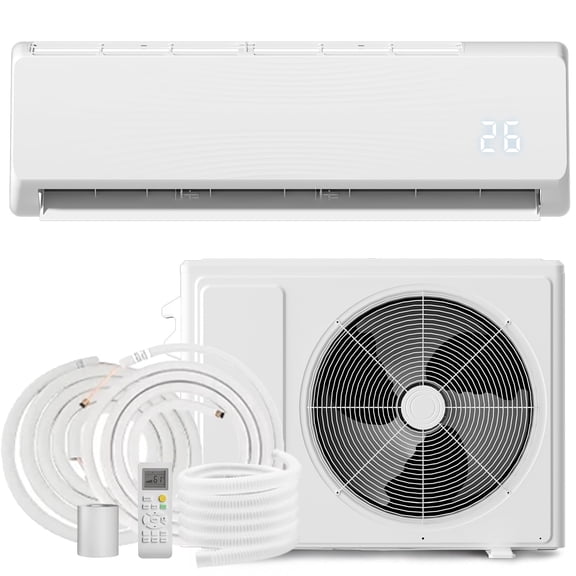 KEYTEK 18000BTU Mini Split Air Conditioner & Heater 19 SEER2 230V,Wall-Mounted AC Unit Heat Pump,Remote Control,Cools up to 750 Sq. ft,1.5 Ton