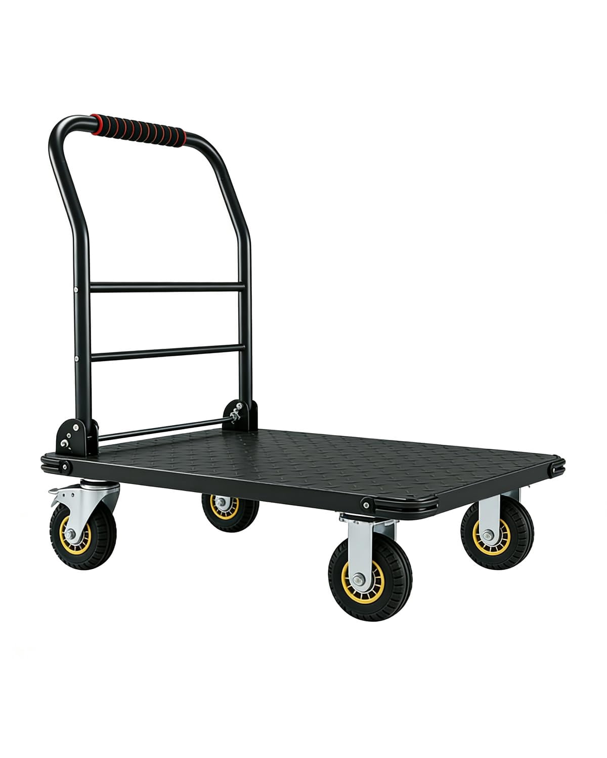 1800LBS Platform Truck Cart, 36"x24" Heavy Duty Utility Push Cart with 6" Swivel Wheels & Brakes, Foldable Hand Truck for Warehouse, Shipping & Moving