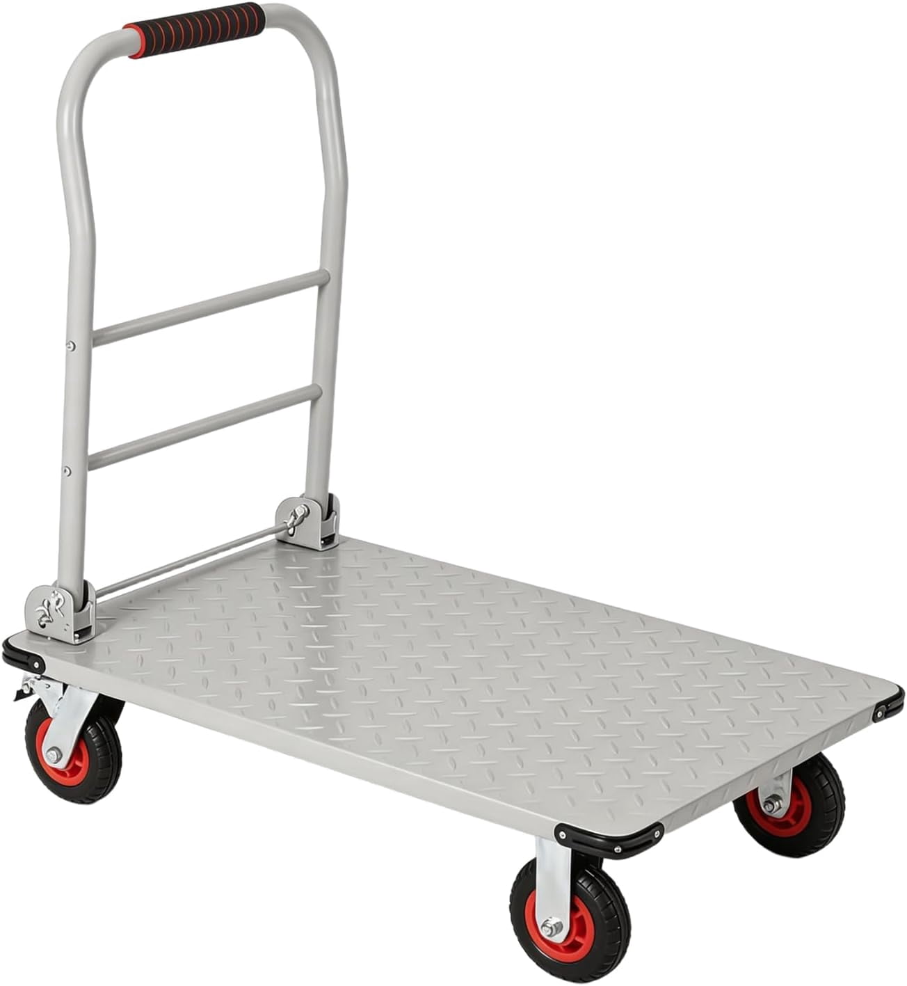 1800LBS Platform Truck Cart, 36"x24" Heavy Duty Utility Push Cart with 6" Swivel Wheels & Brakes, Foldable Hand Truck for Warehouse, Shipping & Moving