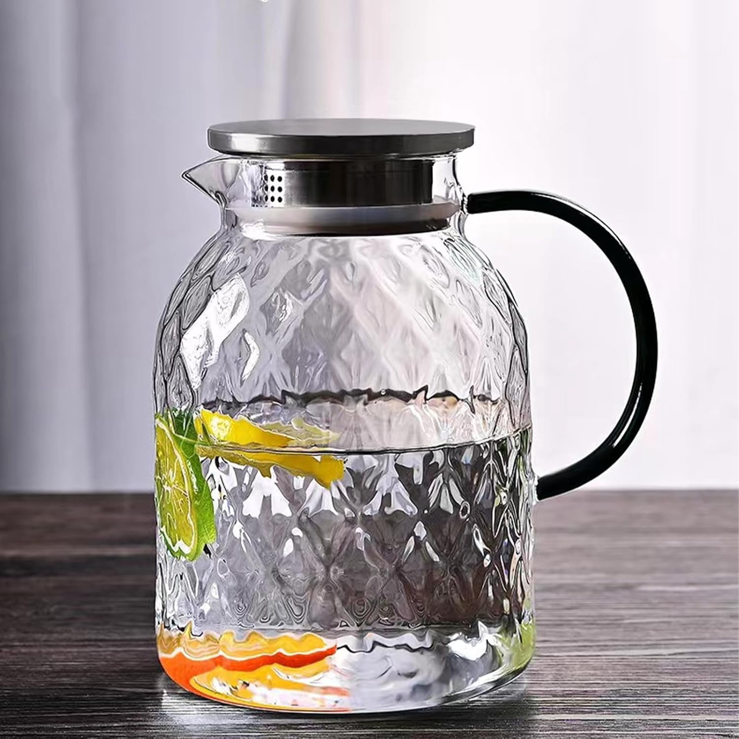 1800ML Glass Teapot Borosilicate Glass Tea Warmer, 2in1 Teapot and