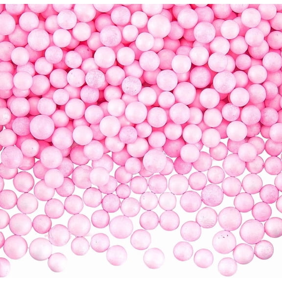 1800Pcs Pink Foam Beads Small Bead Vase Filler Bulk Microfoam Polystyrene Round Weight Stuffed Fillers Decorations Ball Stuffing for DIY Making