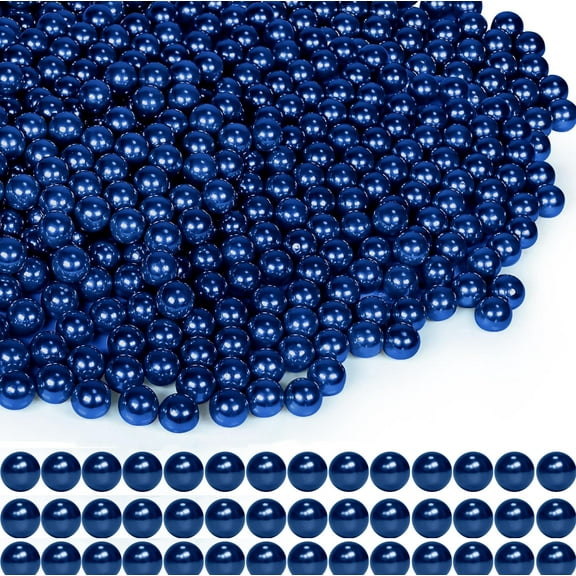 1800Pcs Vase Filler Pearl Beads for Crafting,TGY 6mm/0.23in Navy Blue Beads No Holes Faux Pearls Decor Suitable for Wedding Decor, Party Decorations, Centerpiece Table Decorations