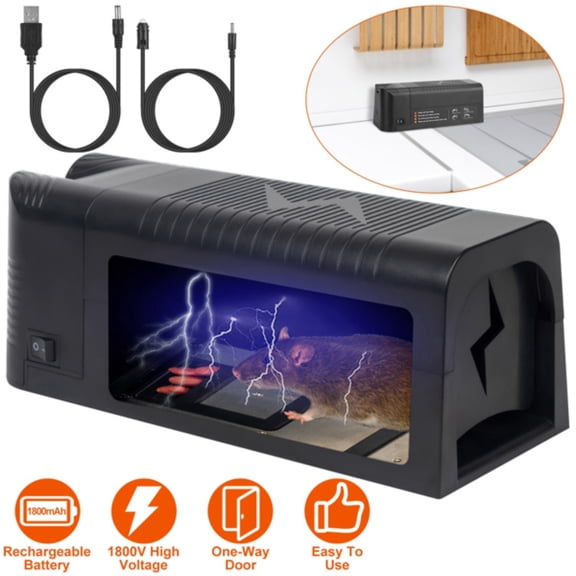 1800V High Voltage Rechargeable Trap, Spacious One-Way Entry Design for Effective Indoor & Outdoor Use