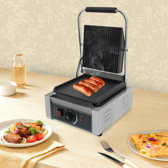1800W 110V Commercial Sandwich Panini Press Grill Electric Sandwich Maker