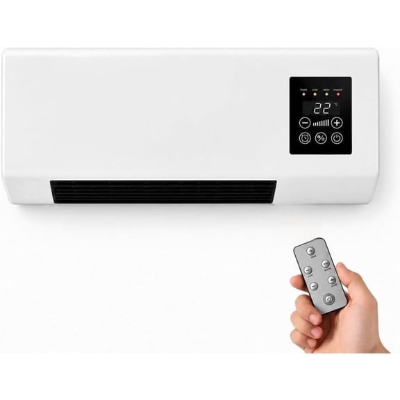 1800W 2-in-1 Wall Mounted Ductless Mini Fan, Smart Mini Split AC With Heating And Fan, Quiet Ductless Inverter System For Living Room With Remote & Timer(Q)
