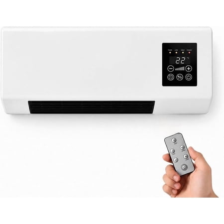 2-in-1 Wall Mounted Ductless Mini Fan, Smart Mini Split AC With Heating And Fan, Quiet Ductless Inverter System For Living Room With Remote & Timer(Q)