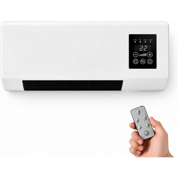 1800W 2-in-1 Wall Mounted Ductless Mini Fan, Smart Mini Split AC With Heating And Fan, Quiet Ductless Inverter System For Living Room With Remote & Timer(Q)