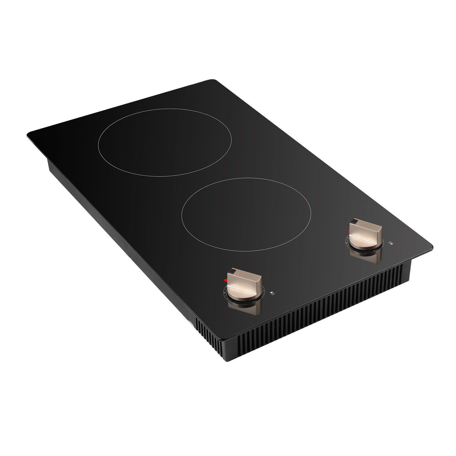 1800W 2 Burner Induction Cooktop, Electric Countertop Stove, Knob Control, Built-in Cooktop for Kitchen, 12 Power Levels, Compatible Cookware, Safety Features