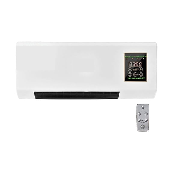1800W 2-in-1 Wall Mount Ductless Fan Heater Quiet Smart Heating & Cooling Unit With Remote Control 24H Timer Overheat Protection For Bedroom Bathroom Basement RV Garage(White-54X20CM)