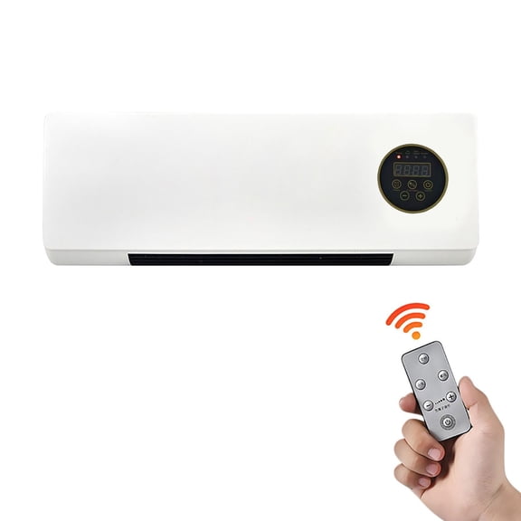 1800W 2-in-1 Wall Mounted Air Conditioner and Fan, Portable Cooling and Heating Mini AC Unit, Quiet Smart Heater Combo with Remote Control and Timer for Home Bedroom