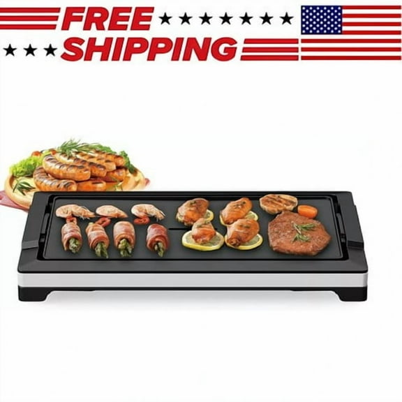 1800W BBQ Grill 5 Levels Adjustable Temperature Smokeless Griddle Cooking Plate