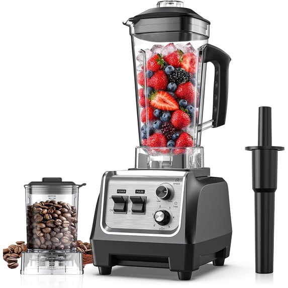 1800W Blender for Smoothies, 70oz Pitcher & 20oz Grinder, 28000 RPM High Speed Countertop Kitchen Ice Crushing, Frozen Fruits Nut Butter, 1-5 Min Timer, Multiple Speeds