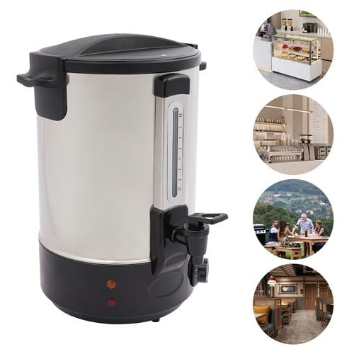 1800W Commercial Coffee Maker Stainless Steel Hot Coffee Dispenser Restaurant 9.45*11.42in for Restaurants, Offices, Meeting Rooms