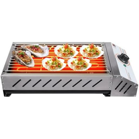 1800W Electric Barbecue Grill, 110V Stainless Steel BBQ Electric Griller, Suitable for Barbecue, Gatherings, Courtyards, Restaurants and Other Places, Grill Steak, Chicken, Shrimp, etc
