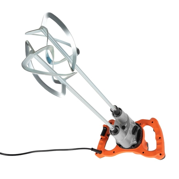 1800W Electric Concrete Mixer with Adjustable Speed, Double Mixing Rods, and Ergonomic Handle High-Efficiency Mixing for Construction and Decoration