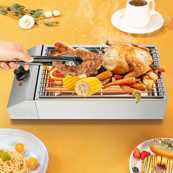 1800W Electric Griddle Commercial Top Grill Hot Plate BBQ Countertop Grills for Domestic&Commercial Use