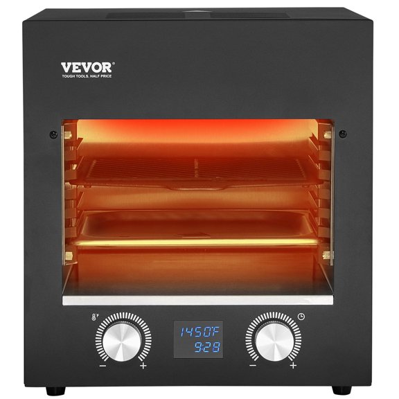 1800W Electric Indoor Steak Grill, Smokeless Infrared Broiler with Non-Stick Surface, Adjustable Temperature Control, Stainless Steel Housing for Home Kitchen