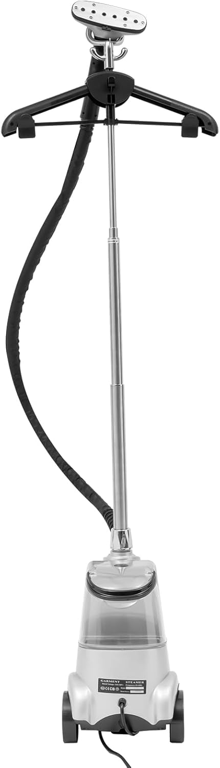 1800W Full Size Garment Steamer Professional Standing Steamer for Clothes Steaming Wrinkle Remover with Roll Wheels & Large 3L Water Tank