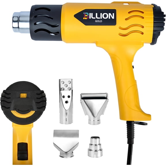 1800W Heat Gun for Crafting - 100 to 1200 Variable Temperature Control Shrink with 4 Nozzles Hot Air Tubing, Epoxy Resin, Paint Removing, DIY Projects