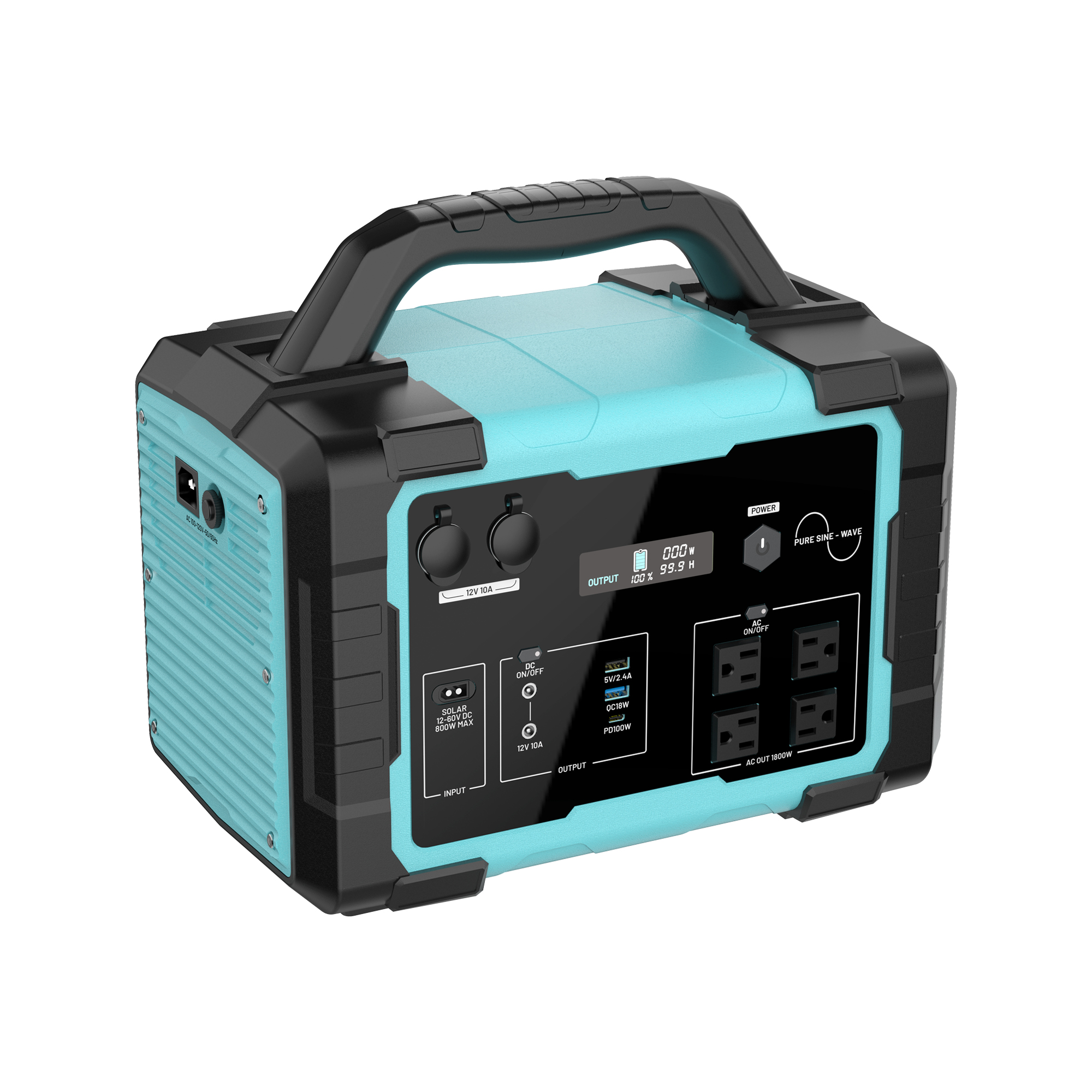 1800W Power Portable Power Station with 1024Wh Solar Generator,All-in-One Power Bank for Refrigerator, CPAP, Laptop, Phone, for Outdoor Camping, RV Travel, Van Life, Tailgating, Blackouts