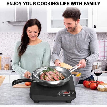 1800W Portable Induction Cooktop with 10 Inch Fry Pan