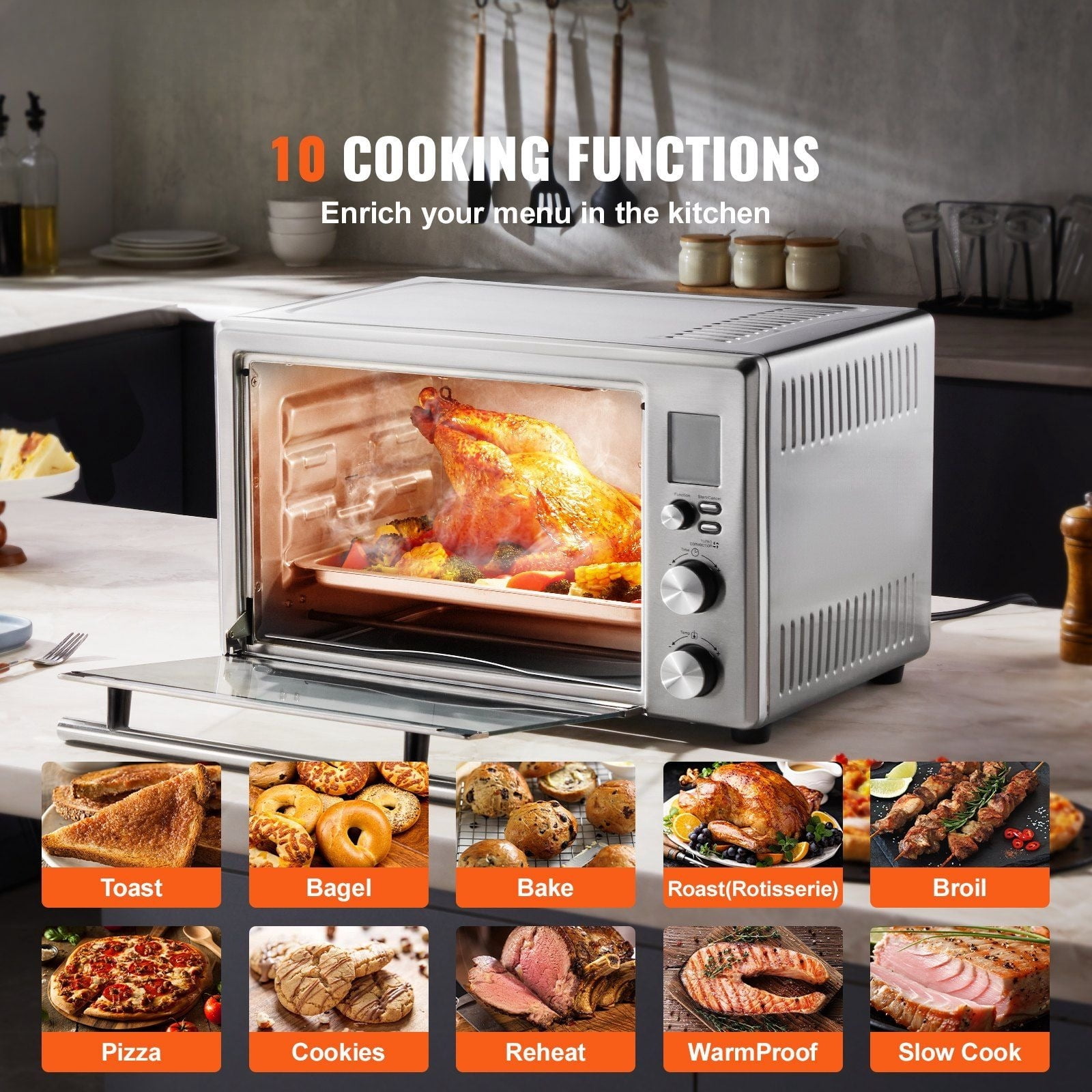 1800W Professional Class Toaster Oven, 28L Convection Countertop Oven