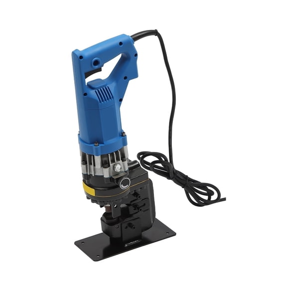 1800W Punching Machine Electric Hydraulic Metal Hole Puncher 5 Set Dies for Iron Copper Aluminum Plate Angle Steel