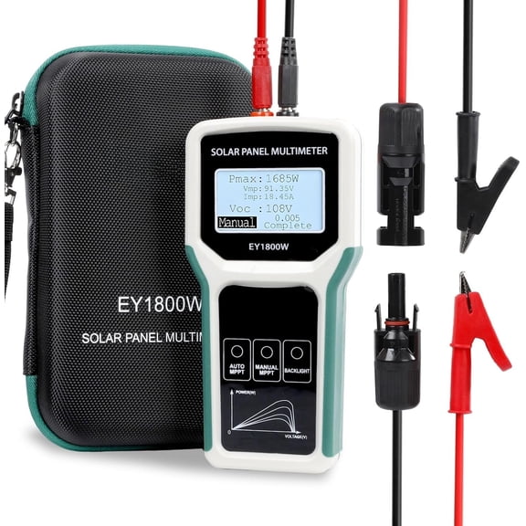 1800W Solar Panel Tester MPPT Photovoltaic Multimeter & Watt Meter Portable Tool for Solar PV Panel Data & Troubleshoot Measures Power Output, , and Open Circuit