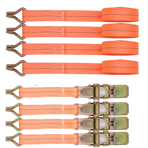 1800lb Ratchet Straps J-Hook Heavy Duty Tie Downs Double HooK 1" x 20'(4Pcs)