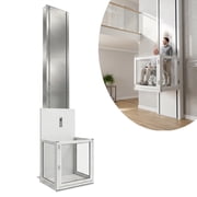 KUTOLAKI 1800lbs Home Elevator Electric Transfer Lift Hydraulic Stainless Steel Frame 6.5ft Lifting Height Heavy-Duty Floor Lift