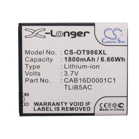 1800mAh CAB16D0003C1 CAB16D0001C1 TLiB5AC Battery for Alcatel OT-986 AK47 One Touch 986