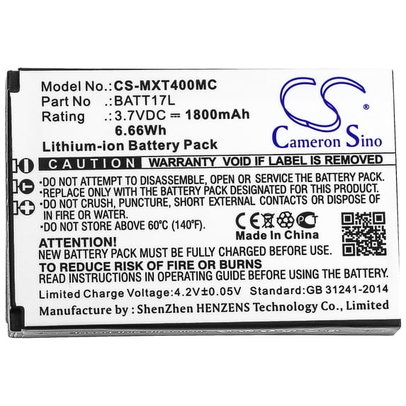 1800mAh Midland BATT17L Battery for XTC400 XTC450