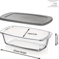 thumbnail image 1 of 1800ml/1.9Qt Large Rectangle Glass Bread Baking Dish with Lid, Handle, Stackable Microwave & Oven Safe Sealable Storage Pan, 1 of 12
