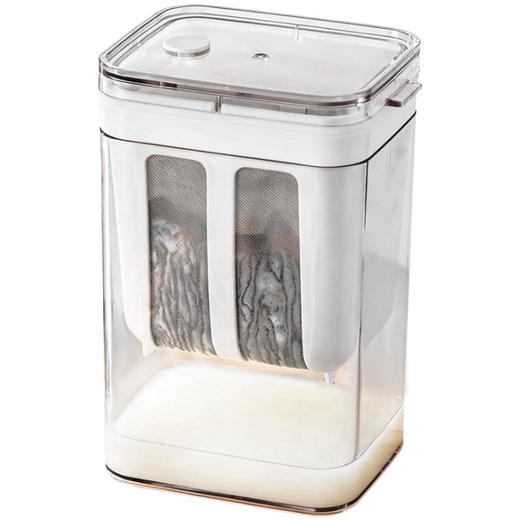 Greek Yogurt Strainer, 1.9 QT Yogurt Maker with 304 Stainless Steel Fine Mesh Filter, Whey Separator Container with Lid, Clear Storage Box for Cheese, Nut, Milk, Cold Brew