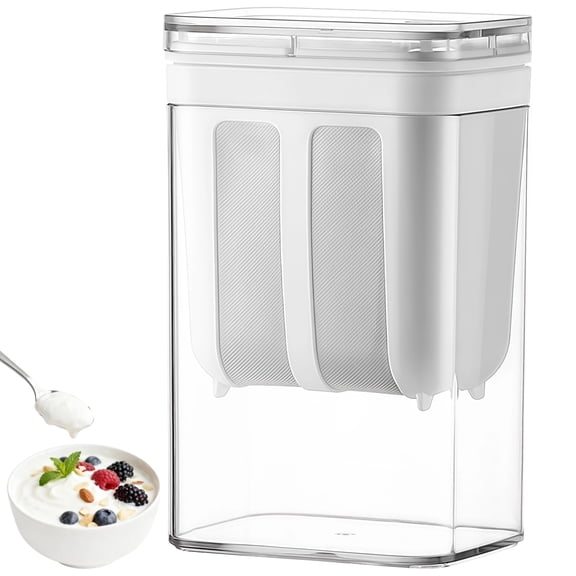 1800ml Yogurt Strainer, Fine Mesh Greek Yogurt Strainer for Whey Separation, Homemade Cream Cheese Maker with Stainless Steel Fine Mesh Bag and Lid for Yogurt, Soybean Milk, Kefir, Juice