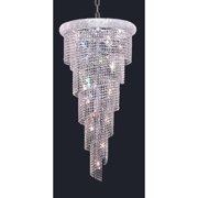 1801 Spiral Collection Chandelier D22in H48in Lt18 Chrome Finish Royal Cut Crystals