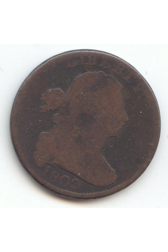 1802 Draped Bust Large Cent, Smooth Brown Good/AG
