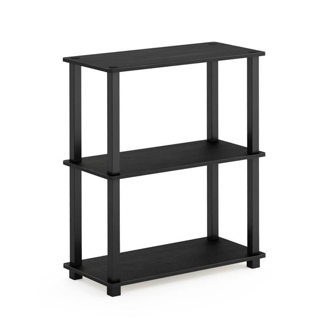 18025AM-BK Turn-S-Tube 3-Tier Compact Multipurpose Shelf Display Rack with Square Tube, Americano & Black