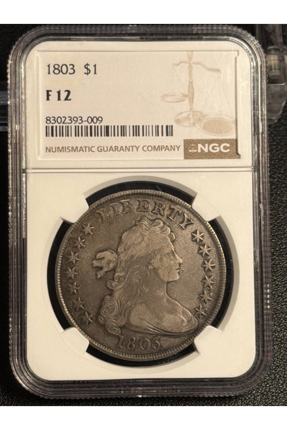 1803 Silver Dollars Draped Bust NGC F-12