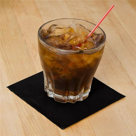180313 CPC 9.5 in. 2 ply Beverage Napkin, Black - Case of 1000