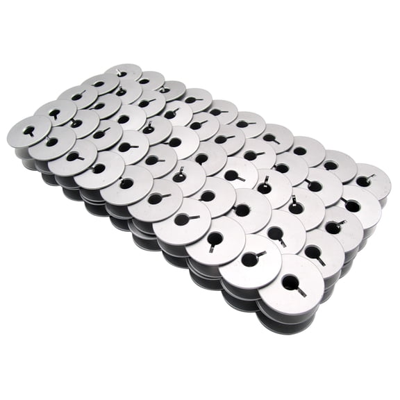#18034AS Aluminum Bobbins with Slot Compatible with/Replacement for Pfaff Brand Grand Quilter 18", Juki Brand TL-2200QVP Quilt Virtuoso Pro Longarm Quilter (100 PCS)