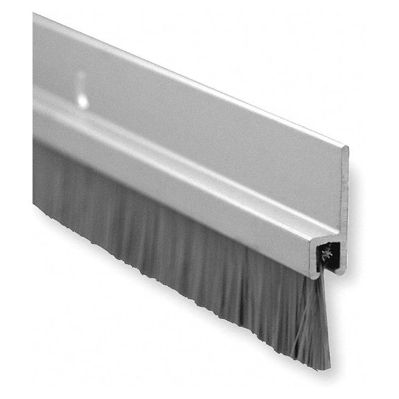 18061CNB84 Aluminum and Nylon Door Bristle Weatherstrip, Clear Anodized, 1/4"W x 84"L x 1-3/8"H