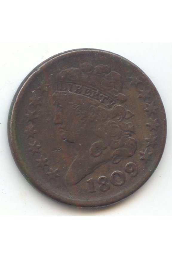 1809 Classic Head Half Cent, VF Details