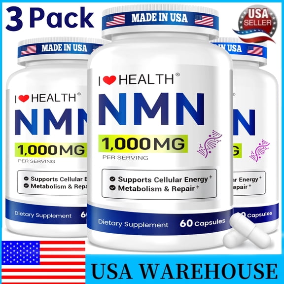 180Caps 1000mg Advanced Longevity & Cellular Energy Formula NMN Supplement Made in USA