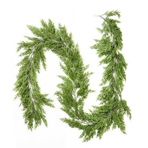 180Cm Artificial Pine Leaf Garland Plastic Greenery Vine For Christmas Decoration Indoor Outdoor Mantle Wall Door Background Festive Setting Green
