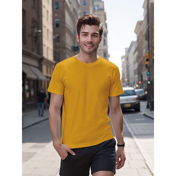 180G 100%cotton Solid Color Men's T-shirt For Summer Outdoor, Casual Male Clothing, Gift For Men