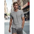thumbnail image 1 of 180G 100%cotton Solid Color Men's T-shirt For Summer Outdoor, Casual Male Clothing, Gift For Men, 1 of 7