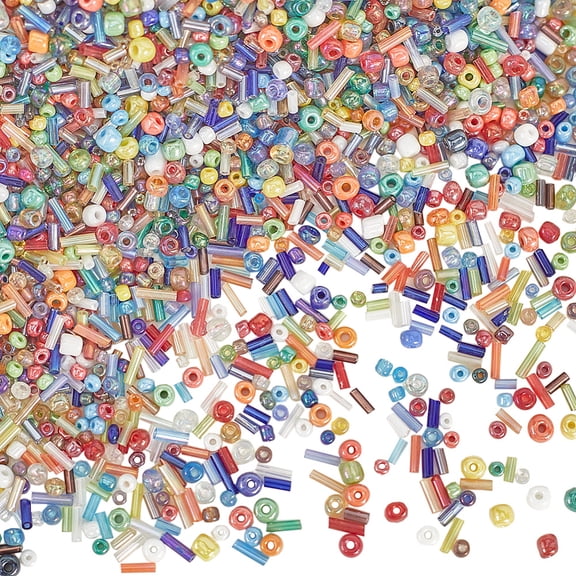 180G 6 Styles Glass Beads Sets Mixed Color 3~6mm Hole: 0.5mm 30g/style