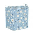 thumbnail image 1 of 180L Blue Daisy Storage Bag, Large Capacity Foldable Organizer with Sturdy Zipper, Ideal for Clothes, Bedding, Quilts, Pillows & Seasonal Home Storage, 1 of 4